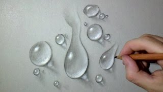 How i draw Realistic drops of water  Multiple [upl. by Enylecoj]