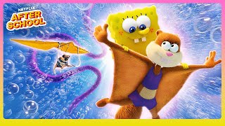 7 Minutes of Sandy Saving the Day 🏄‍♀️ Saving Bikini Bottom The Sandy Cheeks Movie  Netflix [upl. by Leshia]