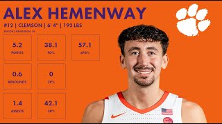 Alex Hemenway  Clemson  202324 Transfer Portal Highlights [upl. by Ahsena446]