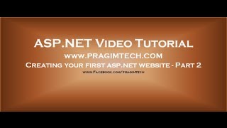 Creating ASPNET website Part 2 [upl. by Eednus]