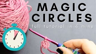 4 Minute Magic Circle CROCHET Tutorial  EASY [upl. by Annadal917]