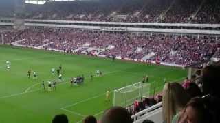 Best ever pitch invader  West Ham  Tottenham  fan invades pitch and takes unique free kick [upl. by Enninaej]