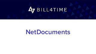 NetDocuments  Bill4Time  Integration [upl. by Crabb338]