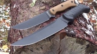 Slicing Practice With KaBar Becker BK5 and BK15 [upl. by Littman]