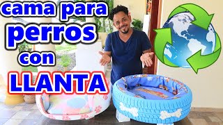 CAMA PARA PERROS CON LLANTA  RECICLAMOS [upl. by Ahsilahk]