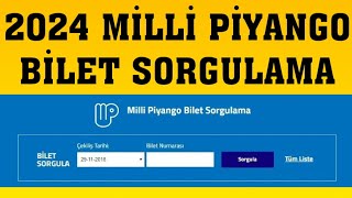 2024 MİLLİ PİYANGO BİLET SORGULAMA [upl. by Rosina]