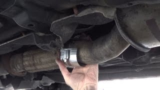 How to repair a hole  leak in exhaust pipe without dismantling [upl. by Nauqan958]