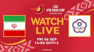 Qualif to QuarterFinals  Iran v Chinese Taipei  Full Basketball Game  FIBA U18 Asia Cup 2024 [upl. by Rickert]