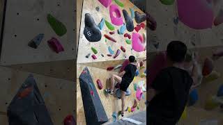 Urban stone climbing gym yellow tape  3 attempts  指導員 [upl. by Yenalem661]