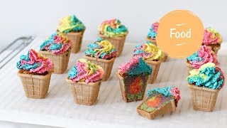 Traktatie inspiratie Regenboog cupcake ijsjes [upl. by Neeron]