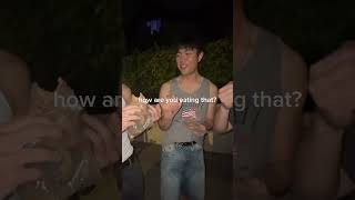 Give away chicken at a college party streetinterview [upl. by Boelter]