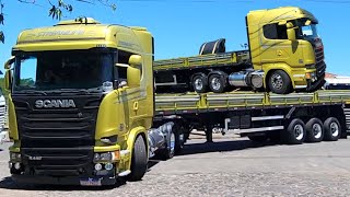 SCANIA R440 DOURADA 💛 AGC TRANSPORTES [upl. by Attiuqehs312]