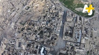 Drone Images Show Ancient City Of Aleppo In Ruins From War [upl. by Cailean896]