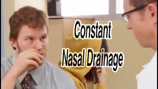 Chris Pratt With Constant Nasal Drainage Due to CSF Leak Andy Dwyer Goes to Doctor [upl. by Eltsirk]