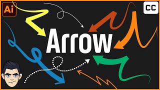 arrow in illustrator  Illustrator tutorials Arrowheads straight arrow curved arrow dotted arrow [upl. by Rumpf448]