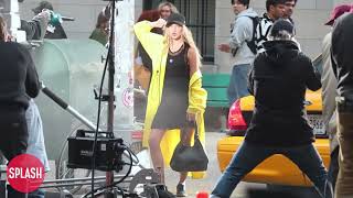 Model Lila Moss Shoots DKNY Advert In New York City [upl. by Eelloh]