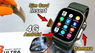 4G Android SmartWatch With SimCard Insert⚡️ X8 Ultra 4G with Camera Better than S8 Ultra 4G  ASMR [upl. by Jovita401]