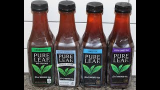 Pure Leaf Tea Unsweetened Tea Subtly Sweet Tea Sweet Tea amp Extra Sweet Tea Review [upl. by Lashonde]