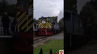 2130 peckett and 02 diesel pulling back into the station at the Northampton Ironstone Railway short [upl. by Gratt]