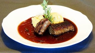 Lammfilet an PortweinSauce mit DattelnPolenta  Laz uns kochen [upl. by Umberto]