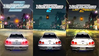 NFS Underground 2 Ultimate Graphics Mods Comparison  Last Breath vs REDUX vs Vanilla [upl. by Allcot795]