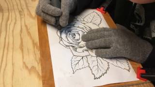 Dremel Wood Carving  Flower [upl. by Dollie]