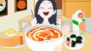 떡볶이 먹방 엽떡 핫도그  Tteokbokki Mukbang  Animation ASMR [upl. by Paco599]