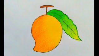 Mango Drawing  How to Draw Mango Step by Step  Mango Drawing Colour  Fruits Drawing [upl. by Nylirad724]