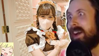 Forsen Reacts  Visiting Japanese Maid Cafe🎀☕️  Home Cafe AKIHABARA  Mizukin Premium Maid  ASMR [upl. by Ennairod]