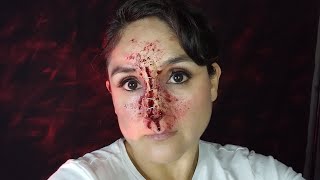 Halloween makeup tutorial  split nose [upl. by Aihsila]