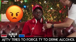 REACTING TO AFTV TRYING TO FORCE TY TO DRINK ALCOHOL LIVE ON AIR [upl. by Elrod437]