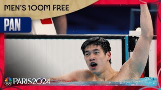 Pan Zhanle sets WORLD RECORD in mens 100m freestyle final  Paris Olympics  NBC Sports [upl. by Guyon]