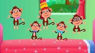 Five Little Monkeys with lyrics [upl. by Wolcott]