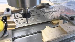 Smoothieboard on CNC router cutting groovemount with fan mounts in 5mm aluminium [upl. by Quackenbush940]