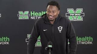 Marshall Football Player PostGame Interviews App State [upl. by Branca578]