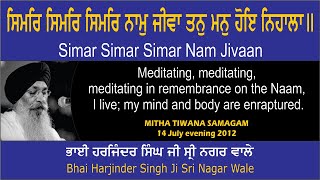 Simar Simar Simar Nam Jivaan By Bhai Harjinder Singh Ji Sri Nagar Wale [upl. by Kieger]