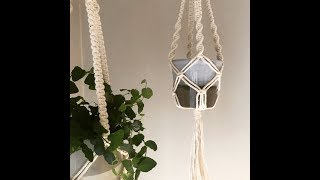 Macrame Plant Hanger  Tutorial  Beginner  Square Knot  Twisting Knot [upl. by Mikkel]