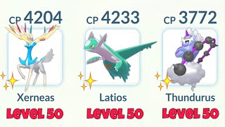 ALL LEVEL 50 TRIPLE SHINY LEGENDARY TEAM in POKEMON GO [upl. by Yvette]