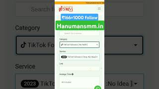 Tik tok followers kaise badhaye Shortcheapest prisehanumansmm [upl. by Ahsinotna]