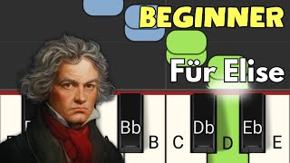 FUR ELISE  Beethoven  Easy Piano Tutorial Note by Note Beginner Level [upl. by Darell]