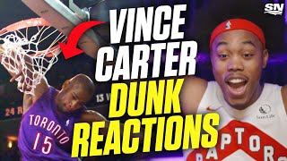 quotITS OVERquot  Raptors React To Vince Carters Nastiest Dunks [upl. by Leuams]