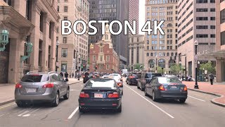 Boston 4K  Skyscraper District  Driving Downtown [upl. by Yrreb]