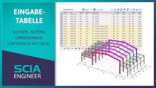 SCIA Engineer Tutorial Eingabetabelle [upl. by Yllop721]