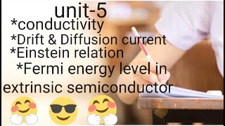 Conductivity DriftampDiffision current Einstein relationFermi energy level in semiconductor telugu [upl. by Dira]