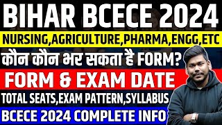 BIHAR BCECE 2024  FORM amp EXAM DATE ELIGIBILITY EXAM PATTERNSYLLABUS  BCECE 2024 [upl. by Akimet]