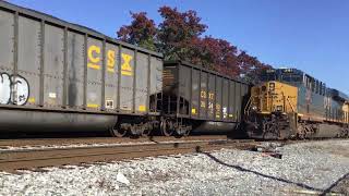 THEN THE TRAIN BACKS UP TO PICK UP MORE CARS BUT THEN CSX TO23 CAME DOWN THE LINE WITH CSX 541 [upl. by Wiltsey]