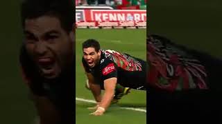 Delouise Hoeter 🤝 Greg Inglis 9WWOS NRL RugbyLeague TryJuly GI [upl. by Carbrey]