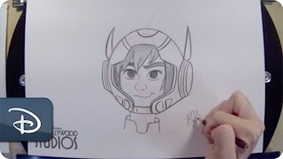 HowTo Draw Hiro From Disneys Big Hero 6  Walt Disney World [upl. by Blessington]