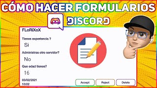 Cómo Hacer Formularios Exámen En Discord [upl. by Garnette27]