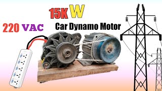 I make Magnetic 220V Dynamo generator From Car alternator Motor [upl. by Sherard]